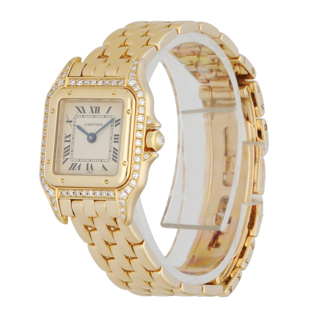 Cartier Panthere 128000M 18K Yellow Gold Ladies Diamonds Watch Box & Paper - Wristwatch