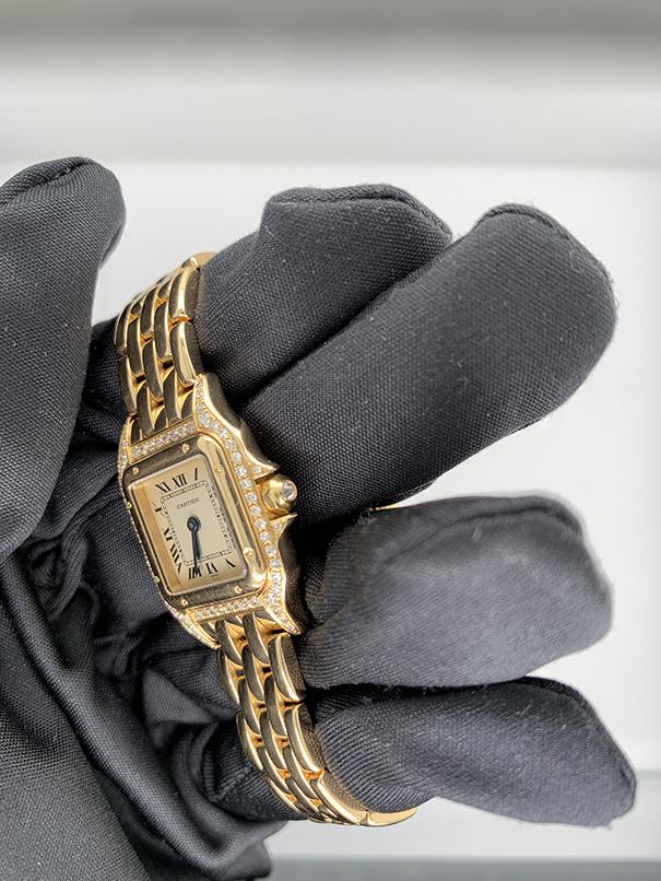Cartier Panthere 128000M 18K Yellow Gold Ladies Diamonds Watch Box & Paper - Wristwatch