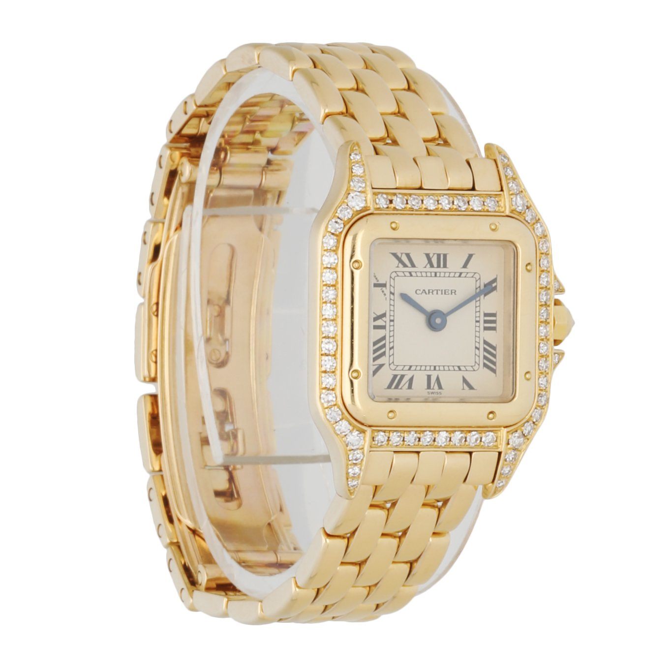 Cartier Panthere 128000M 18K Yellow Gold Ladies Diamonds Watch Box & Paper - Wristwatch