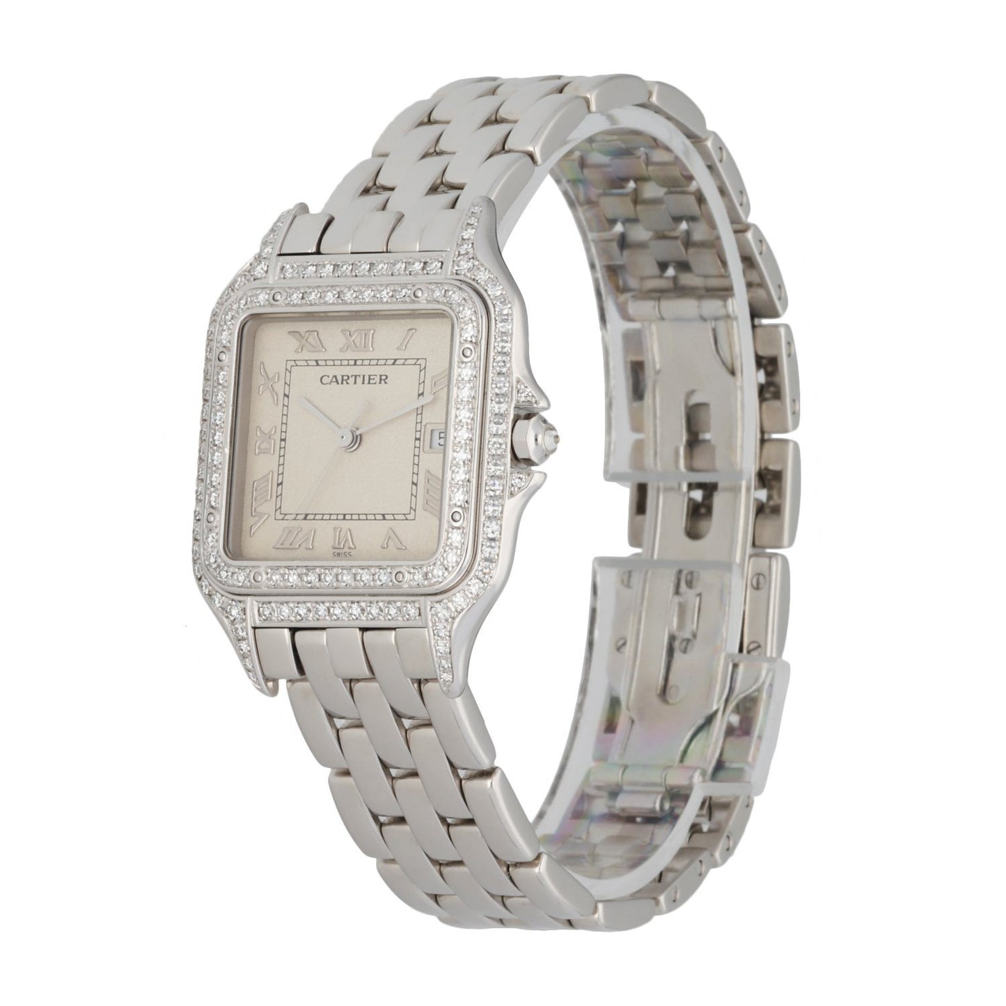 Cartier Panthere 1650/2 Diamond Dial 18K White Gold Watch
