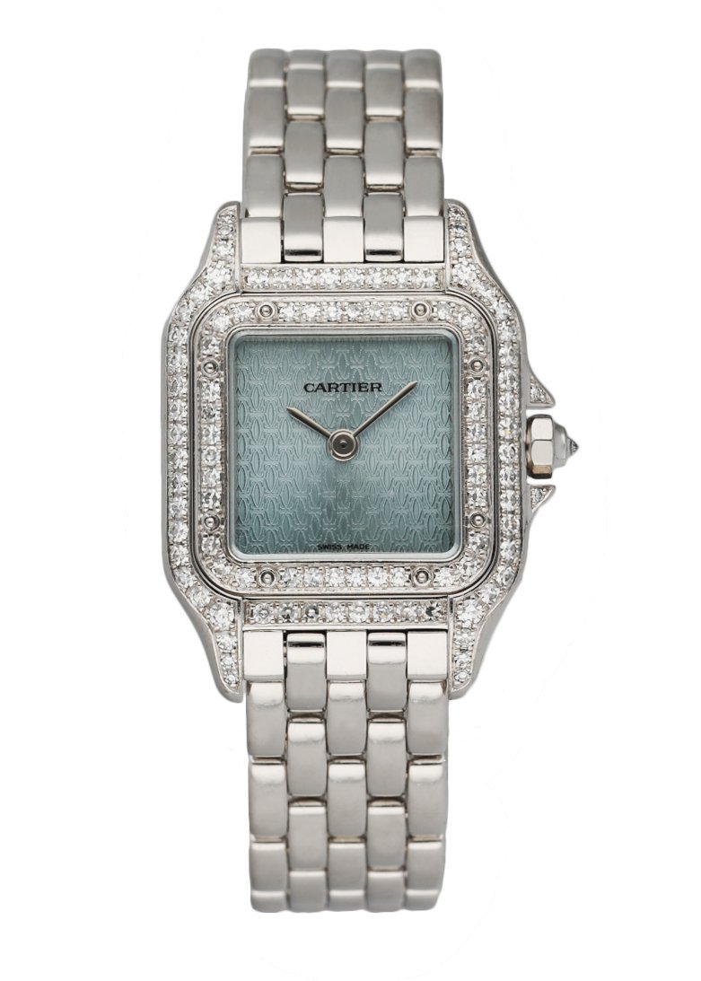 Cartier Panthere 1660 18K White Gold Diamond Anniversary Logo Ladies Watch - Virtual