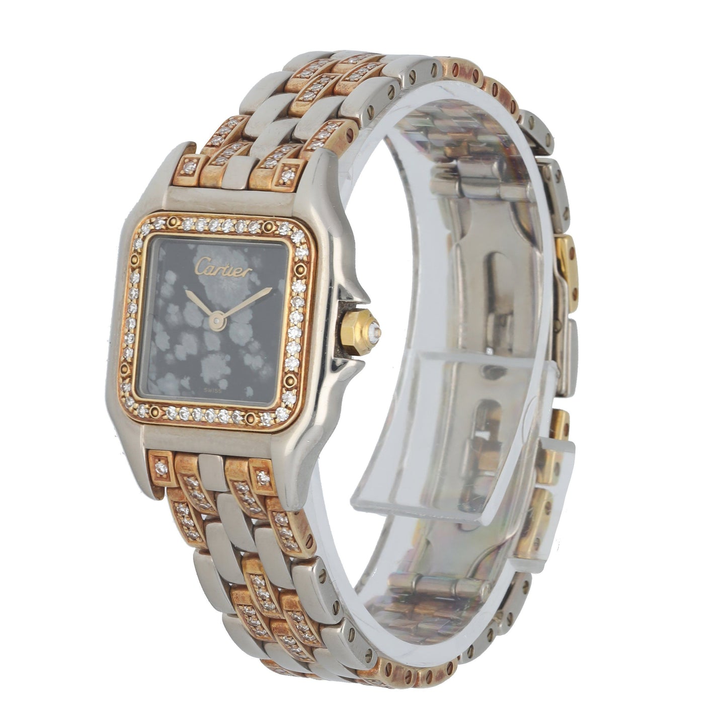 Cartier Panthere 18K White Gold & Rose Factory Set Diamonds Ladies Watch - Virtual