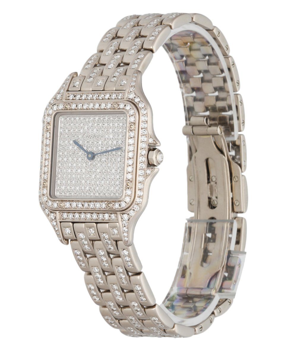 Cartier Panthere 18K White Gold Full Factory Diamonds - Wristwatch