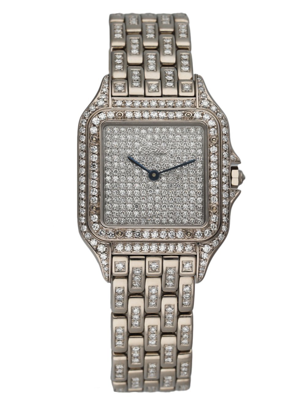 Cartier Panthere 18K White Gold Full Factory Diamonds - Wristwatch