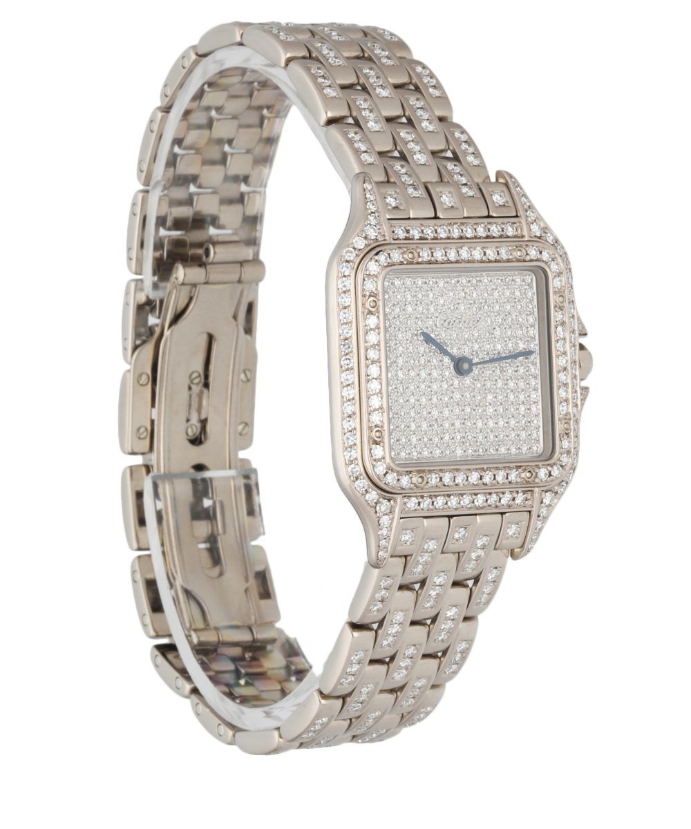 Cartier Panthere 18K White Gold Full Factory Diamonds - Wristwatch