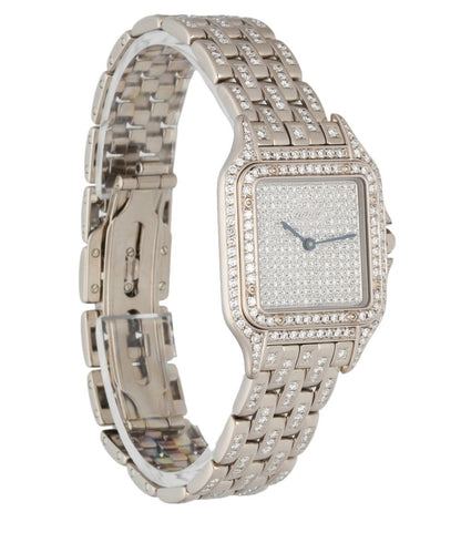 Cartier Panthere 18K White Gold Full Factory Diamonds - Wristwatch