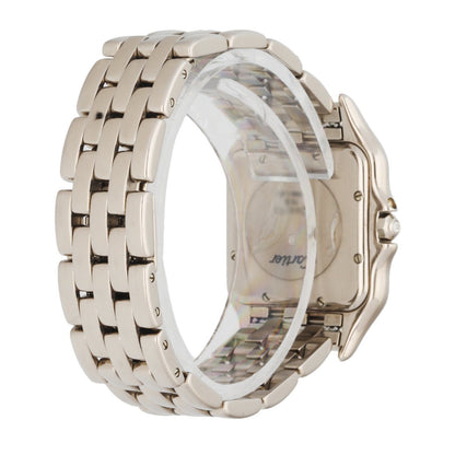 Cartier Panthere 18K White Gold Moon Phase Diamond Bezel Ladies Watch