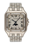 Cartier Panthere 18K White Gold Moon Phase Diamond Bezel Ladies Watch