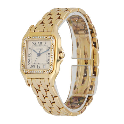 Cartier Panthere 18K Yellow Gold Diamond Bezel Midsize Watch - Wristwatch