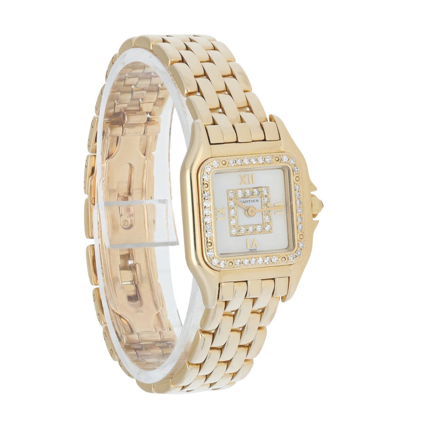 Cartier Panthere 18K Yellow Gold & Diamond dial Ladies Watch - Wristwatch