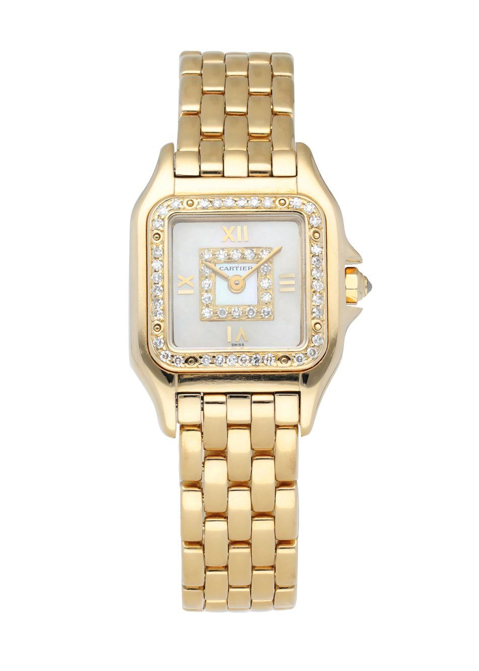 Cartier Panthere 18K Yellow Gold & Diamond dial Ladies Watch - Wristwatch