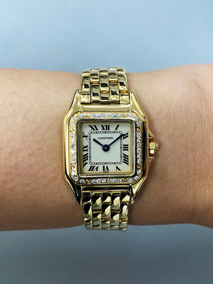 Cartier Panthere 18K Yellow Gold Diamonds Ladies Watch