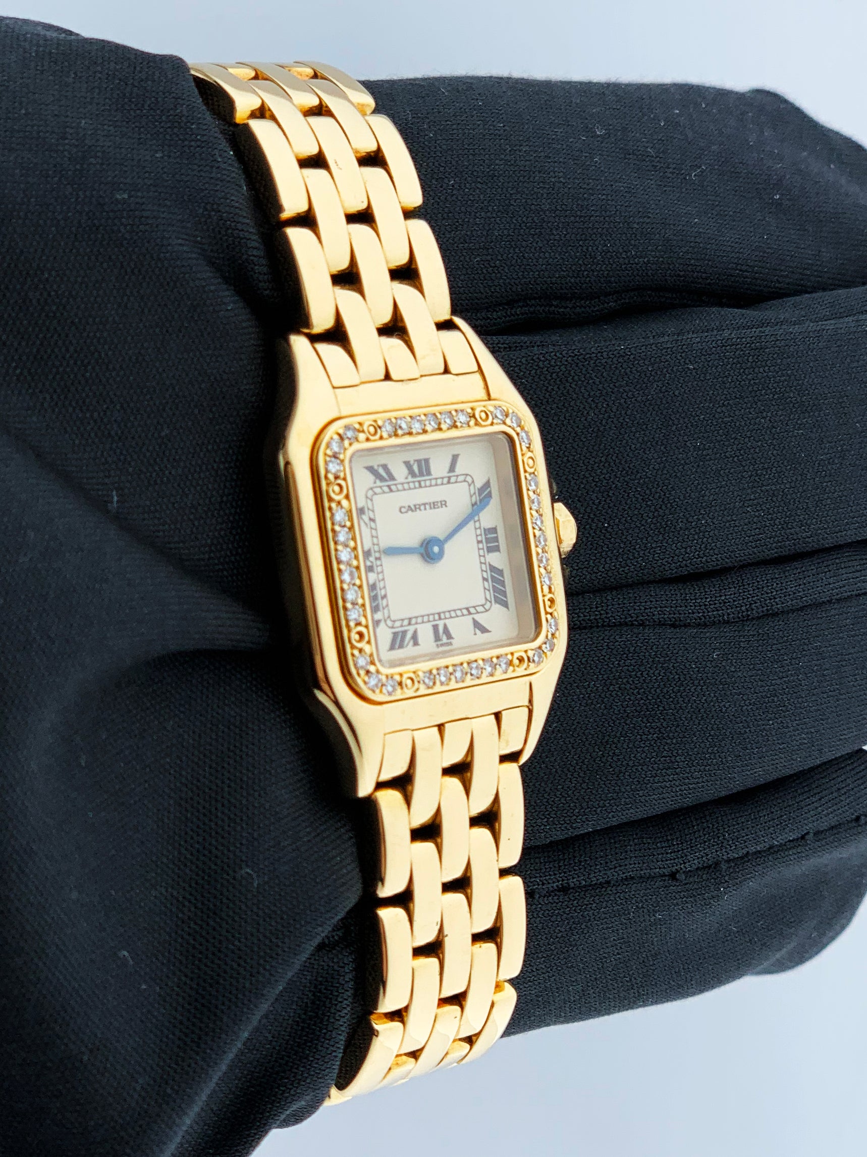 Cartier Panthere 18K Yellow Gold Diamonds Ladies Watch Box & Papers - Wristwatch