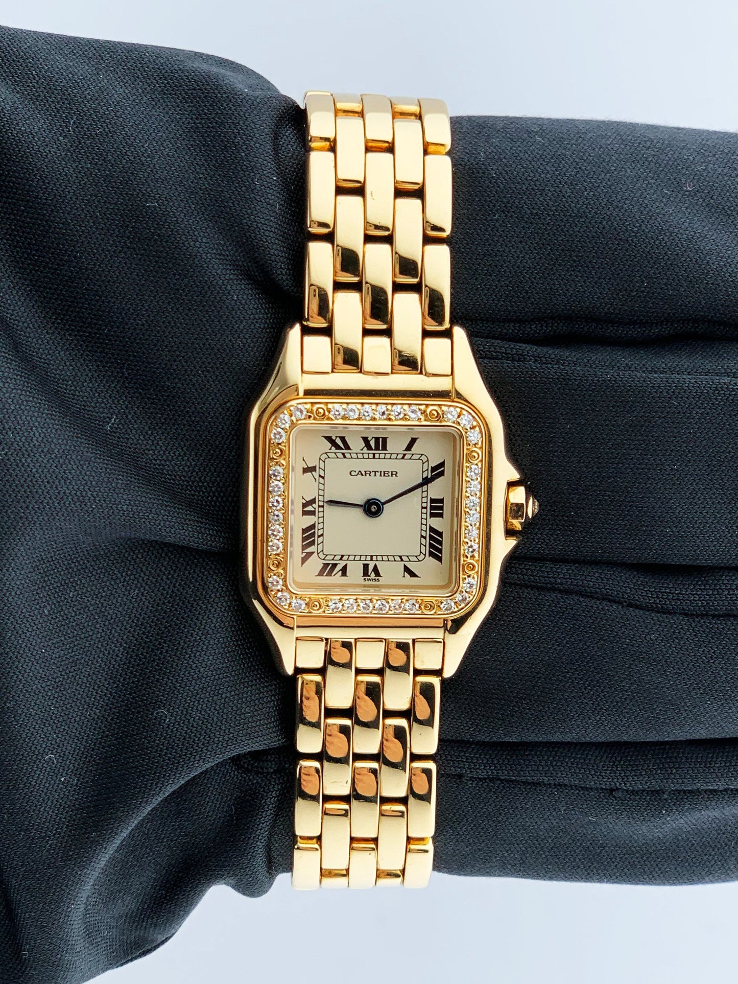 Cartier Panthere 18K Yellow Gold Diamonds Ladies Watch Box & Papers - Wristwatch
