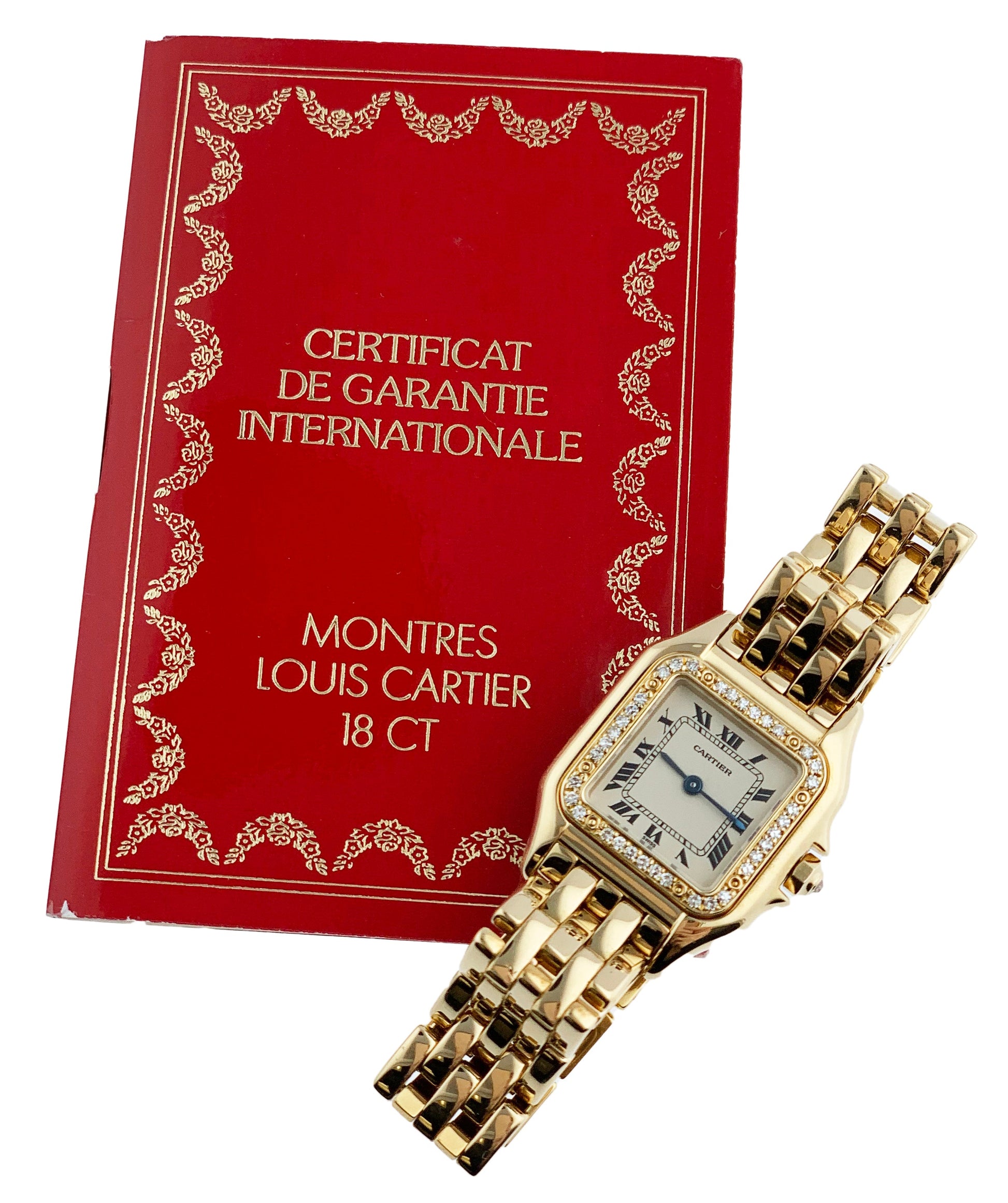 Cartier Panthere 18K Yellow Gold Diamonds Ladies Watch Box & Papers - Wristwatch