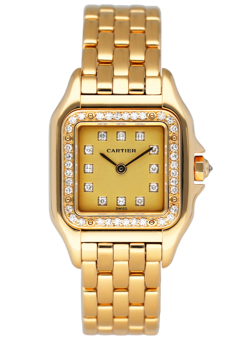 Cartier Panthere 8057915 18K Yellow Gold & Diamonds Set Ladies Watch - Wristwatch