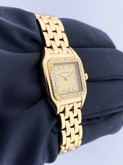 Cartier Panthere 8057915 18K Yellow Gold & Diamonds Set Ladies Watch - Wristwatch