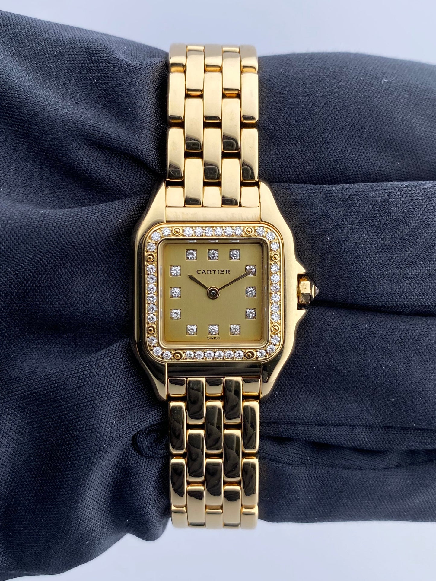 Cartier Panthere 8057915 18K Yellow Gold & Diamonds Set Ladies Watch - Wristwatch