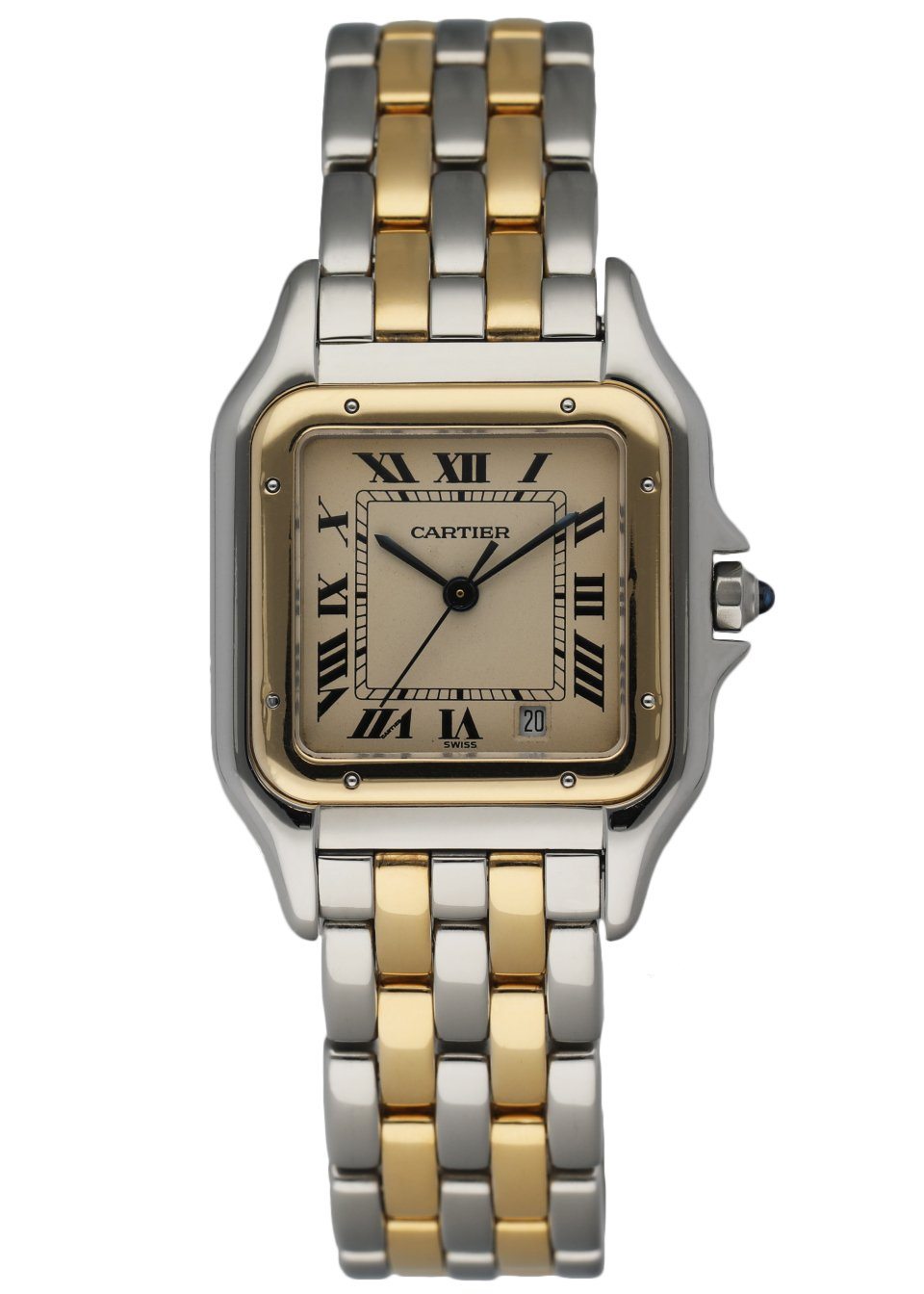Cartier Panthere 83949 Two Row Midsize Watch With Box - Wristwatch