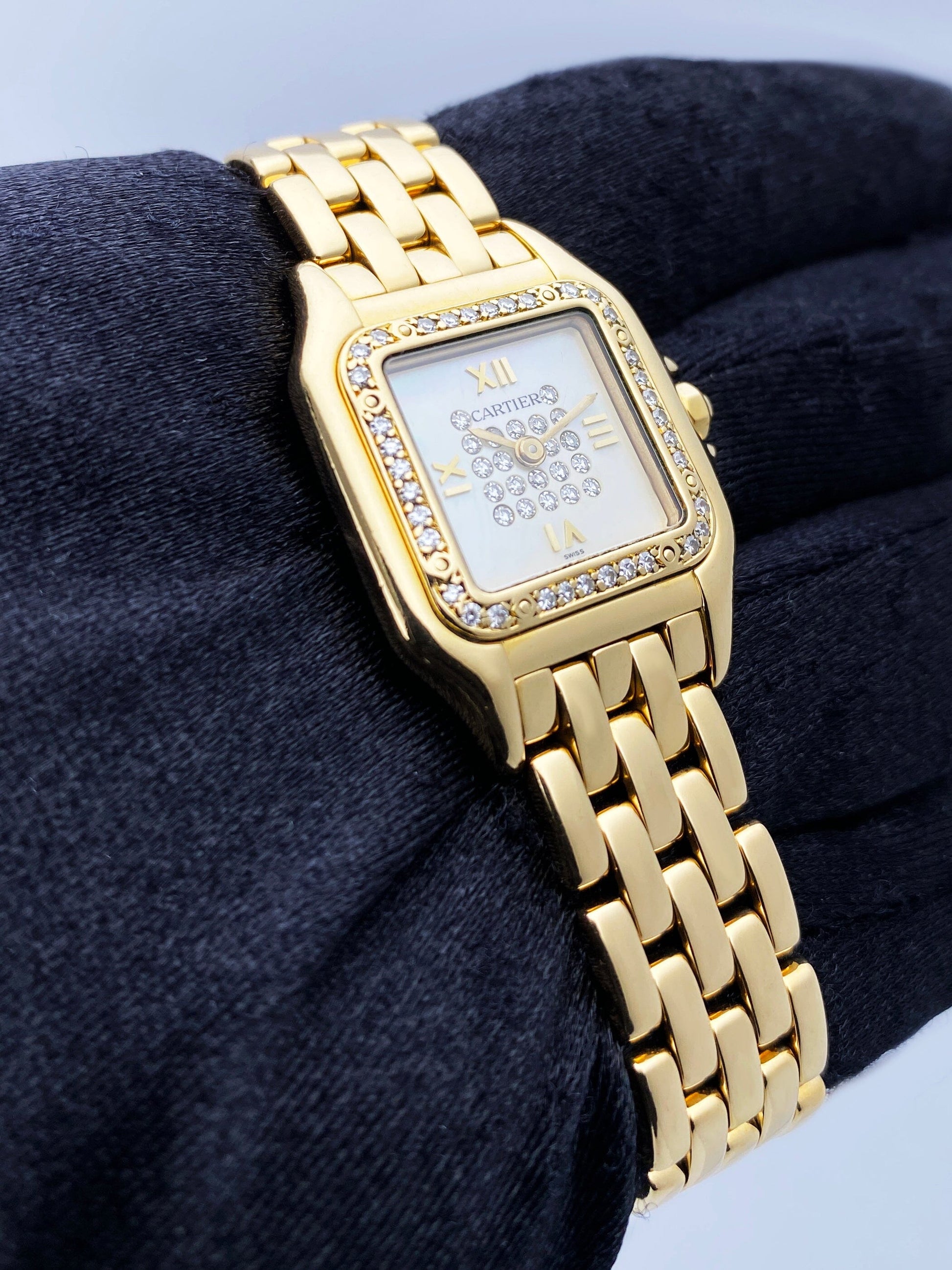 Cartier Panthere 8691 MOP Diamond Dial Ladies Watch - Watches