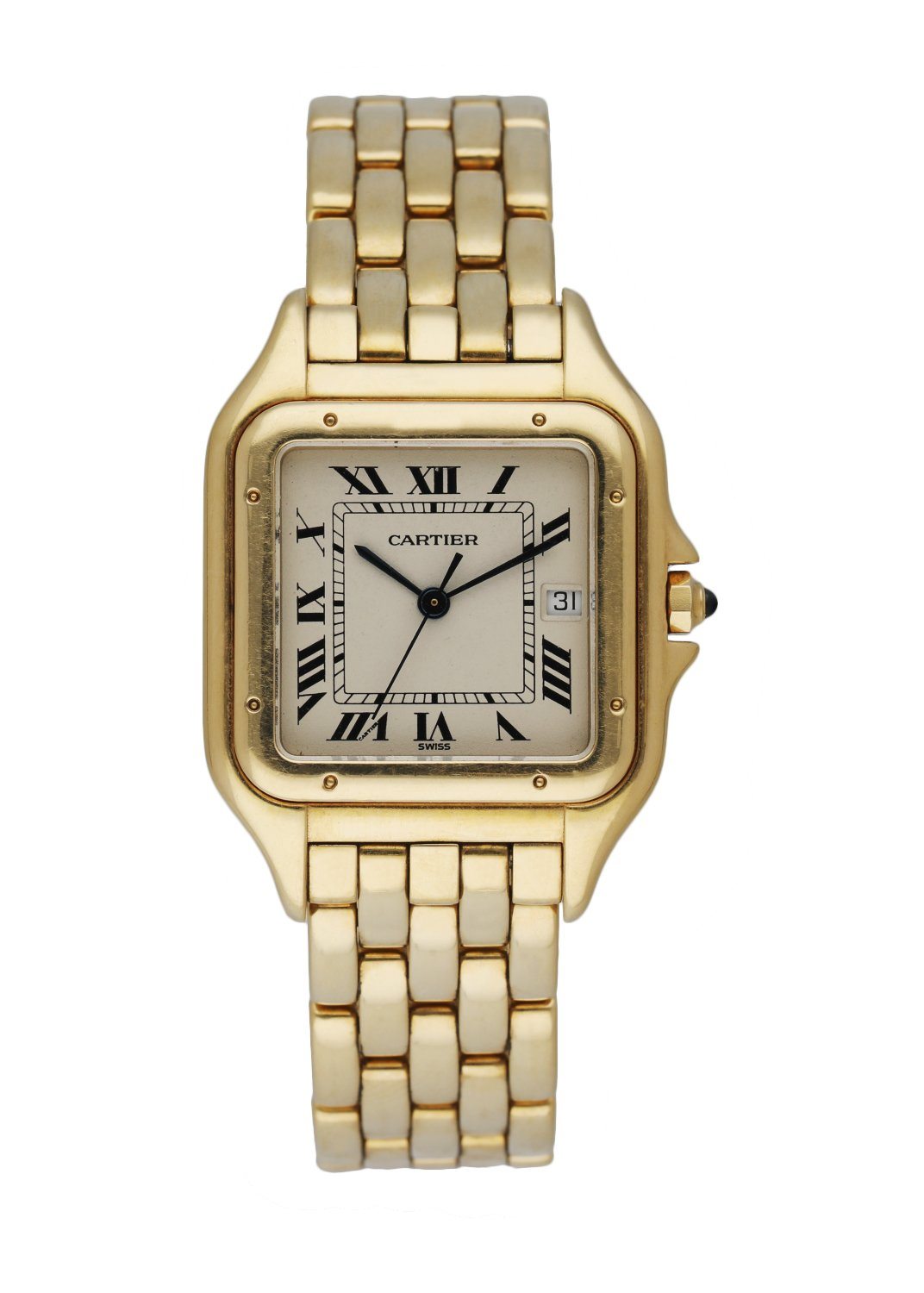 Cartier Panthere 887968 18k Yellow Gold Large Man’s Watch - Wristwatch