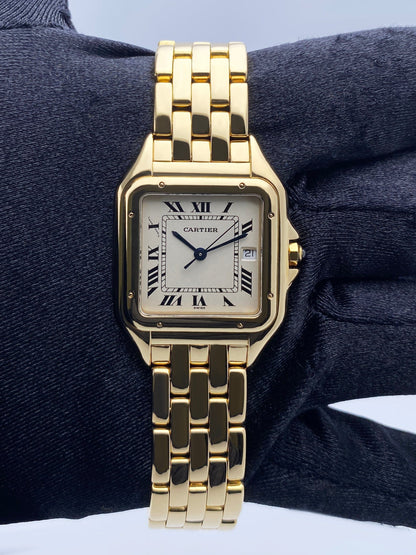 Cartier Panthere 887968 18K Yellow Gold Mens Watch Box And Papers - Wristwatch