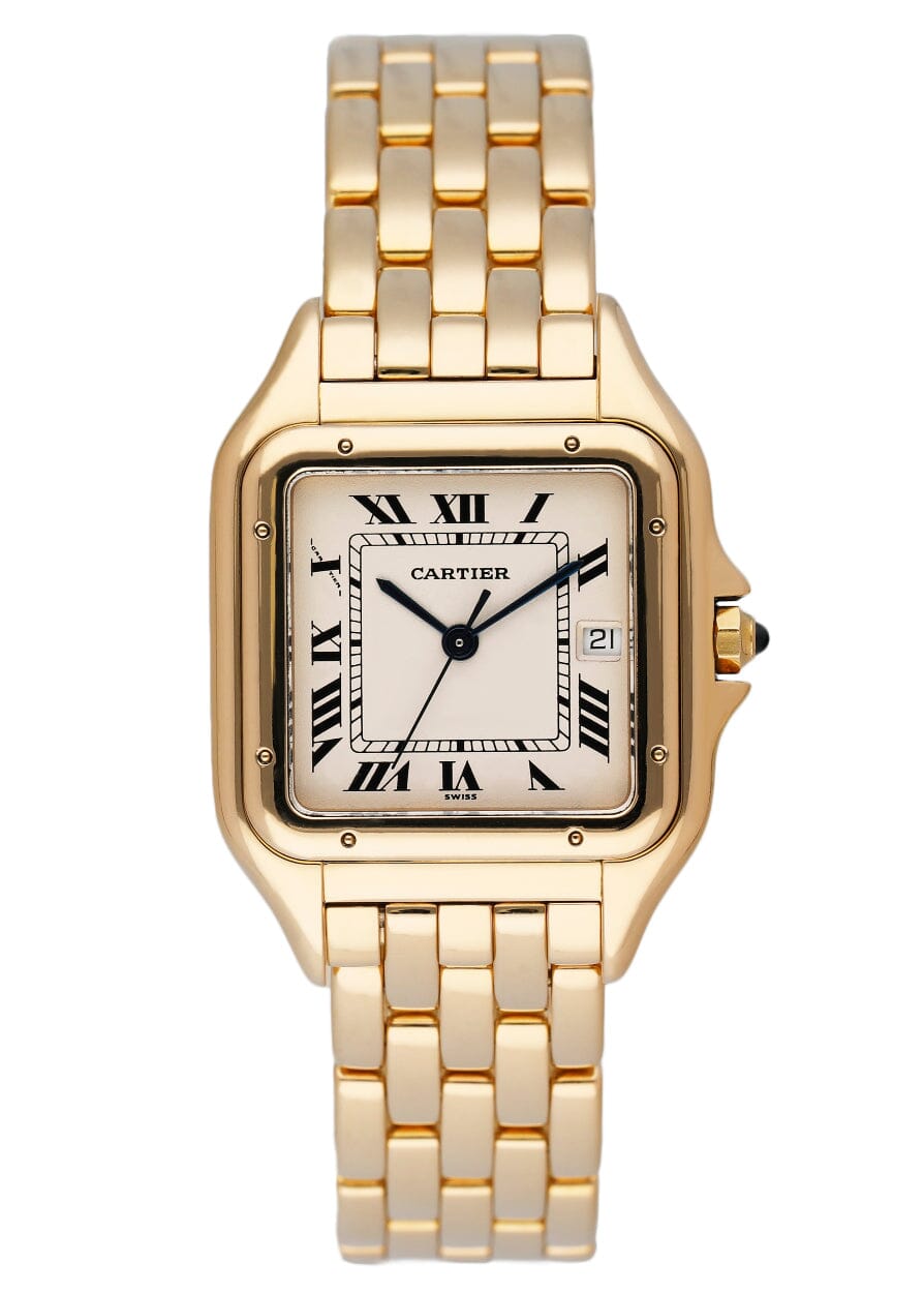 Cartier Panthere 887968 18K Yellow Gold Mens Watch Box Papers - Virtual