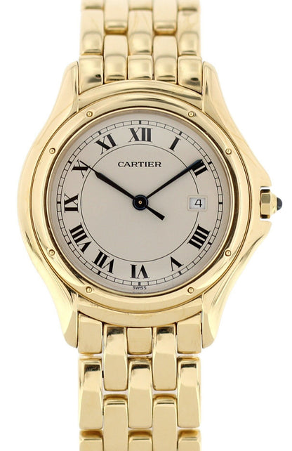Cartier Panthere Cougar 887904 18k Yellow Gold Watch - Wristwatch