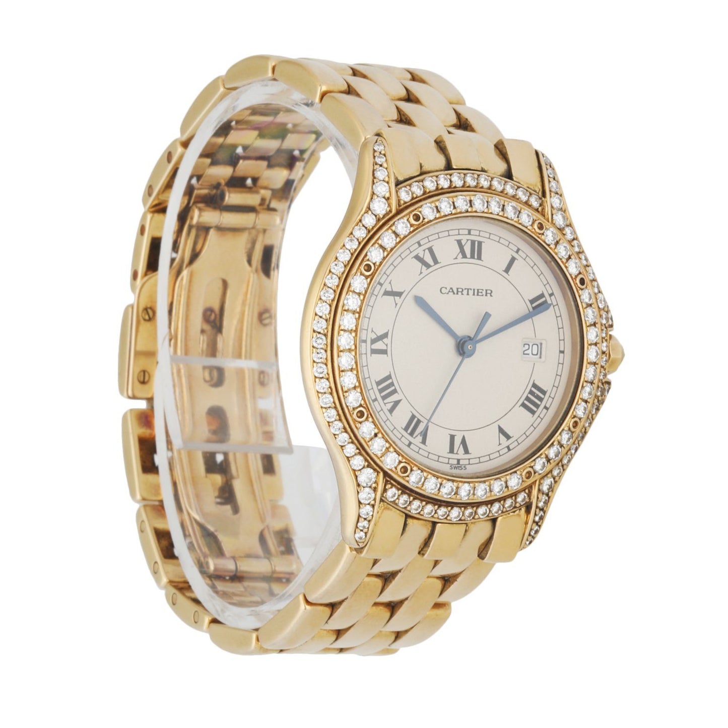 Cartier Cougar WF8006B9 Diamond 18K Yellow Gold Watch - Wristwatch