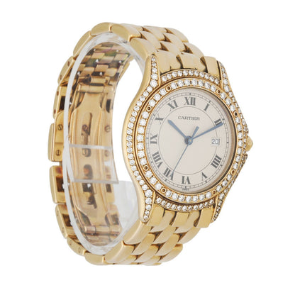 Cartier Cougar WF8006B9 Diamond 18K Yellow Gold Watch - Wristwatch