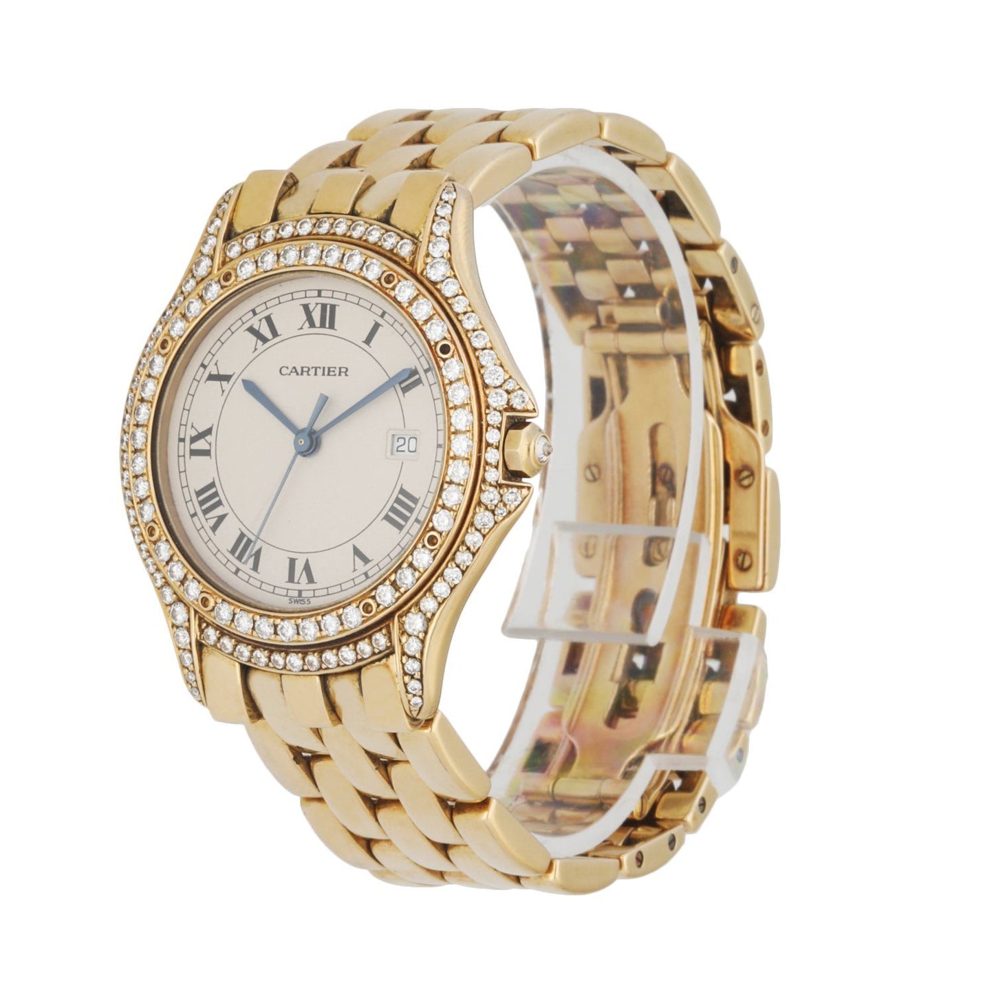 Cartier Cougar WF8006B9 Diamond 18K Yellow Gold Watch - Wristwatch