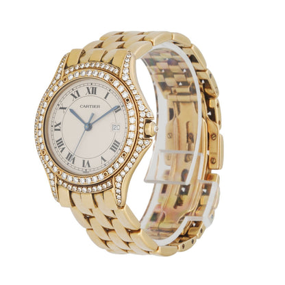 Cartier Cougar WF8006B9 Diamond 18K Yellow Gold Watch - Wristwatch