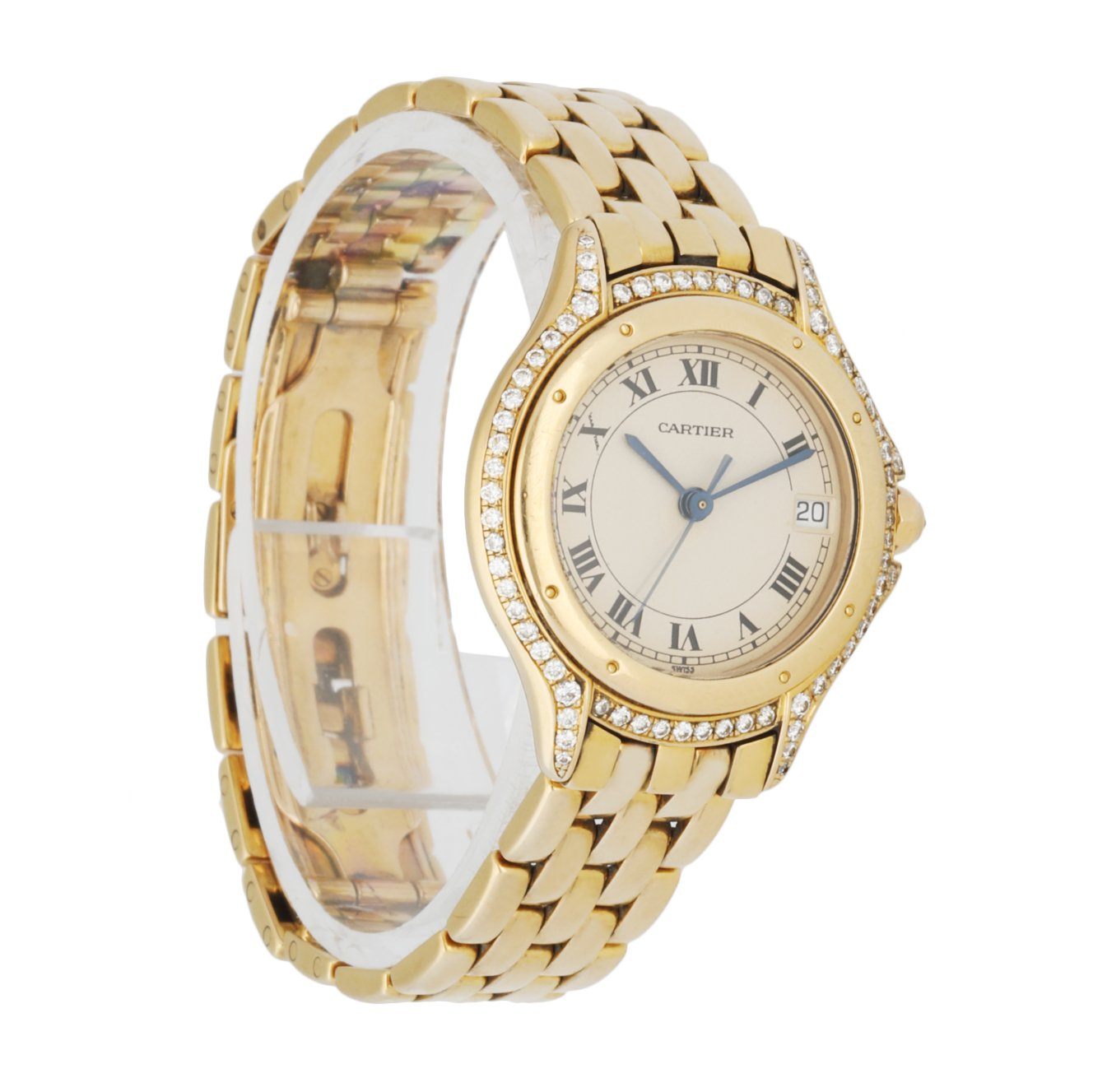 Cartier Panthere Cougar 887907 18K Yellow Gold & Diamond Ladies Watch - Wristwatch
