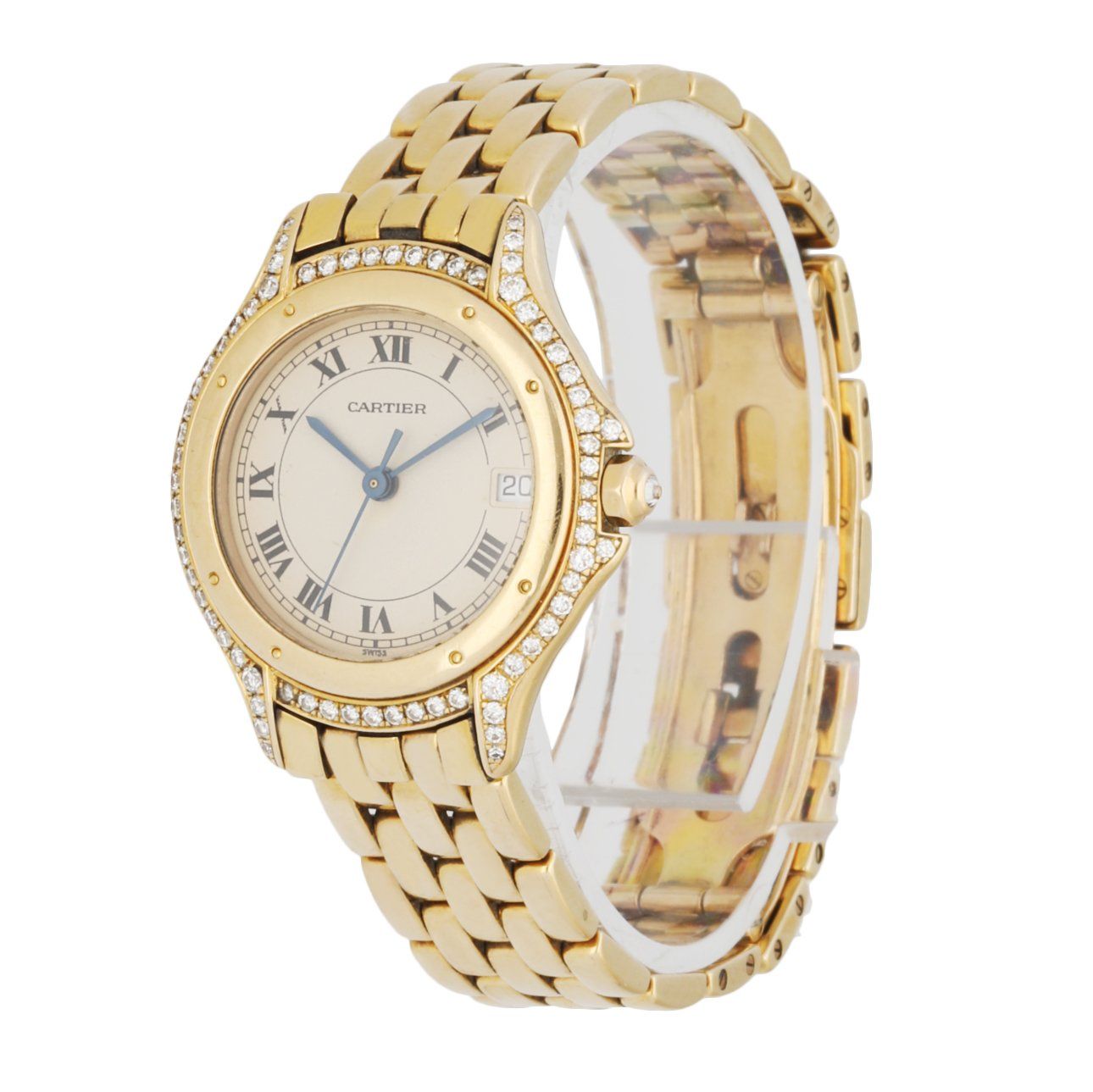 Cartier Panthere Cougar 887907 18K Yellow Gold & Diamond Ladies Watch - Wristwatch