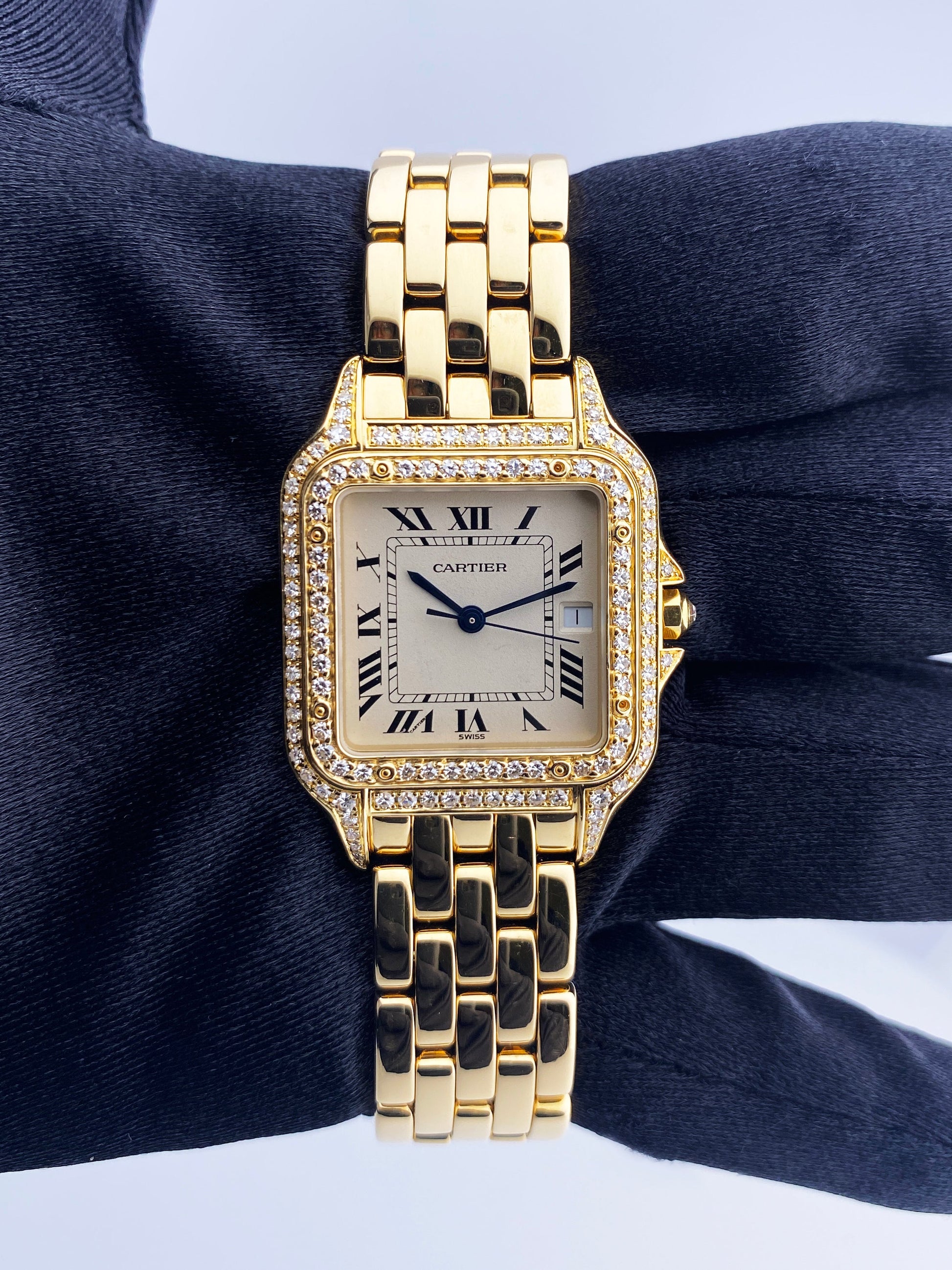 Cartier Panthere Large Size Diamond 18K Yellow Gold - Wristwatch