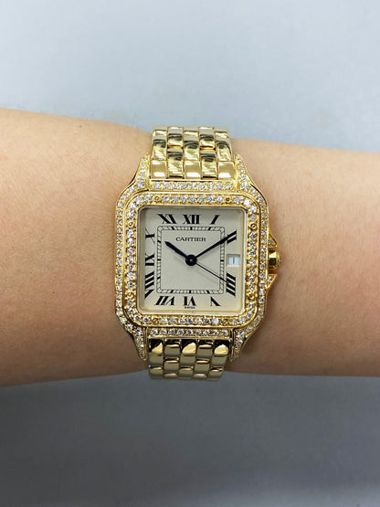 Cartier Panthere Large Size Diamond 18K Yellow Gold - Wristwatch