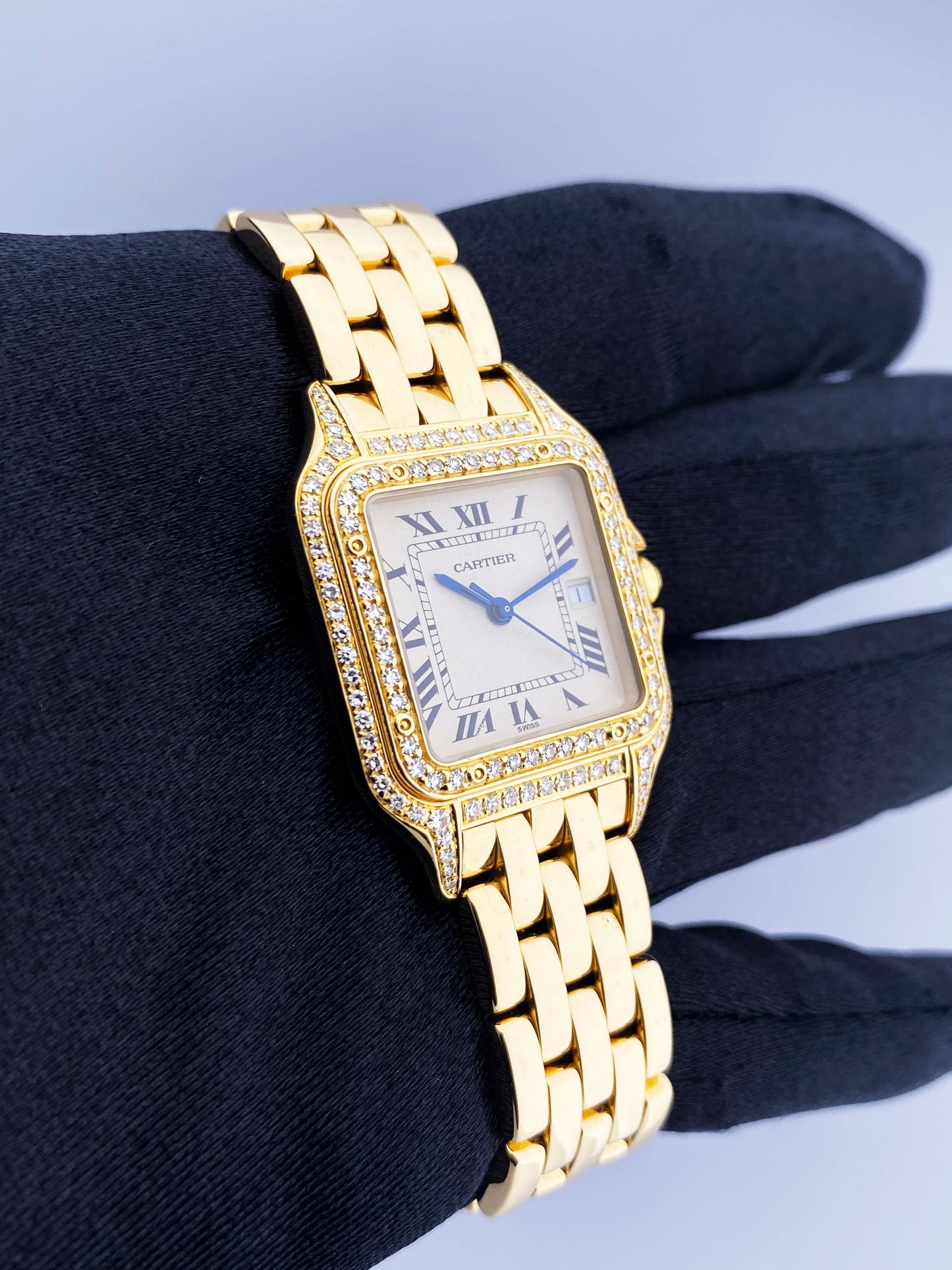 Cartier Panthere Large Size Diamond 18K Yellow Gold - Wristwatch