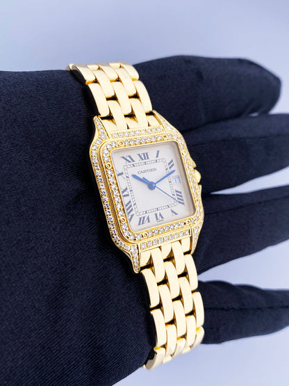 Cartier Panthere Large Size Diamond 18K Yellow Gold - Wristwatch