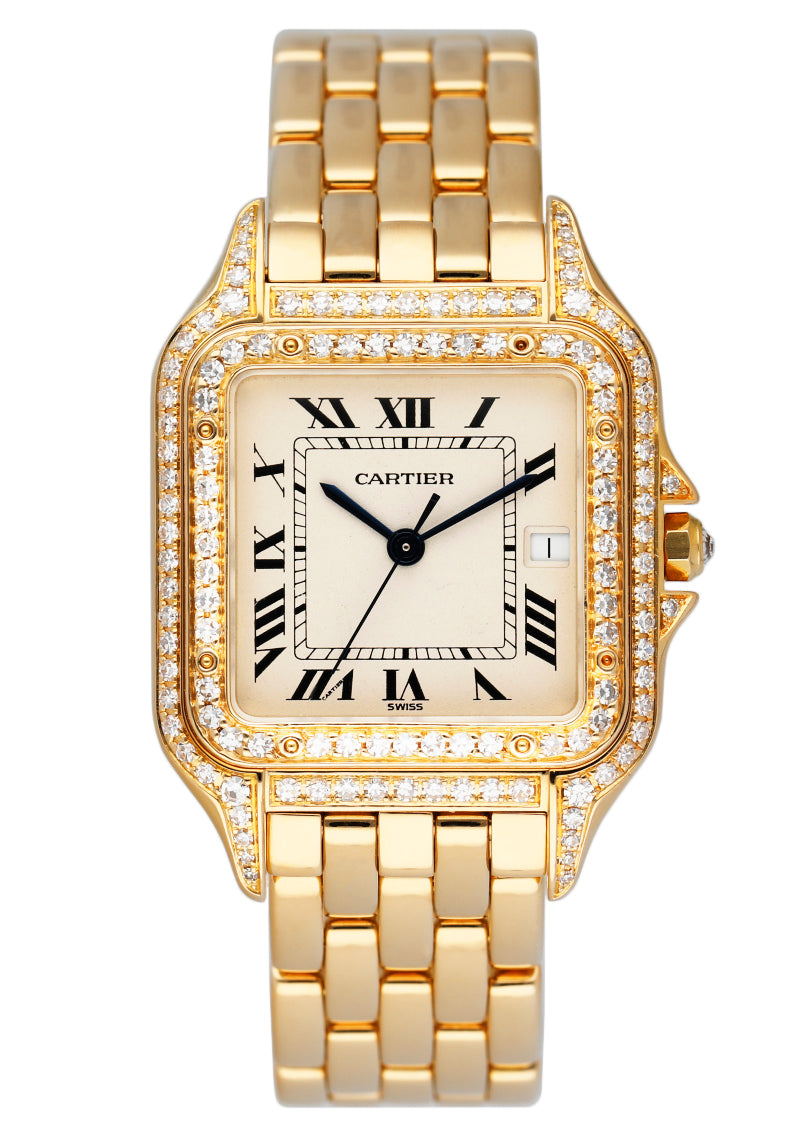 Cartier Panthere Large Size Diamond 18K Yellow Gold - Wristwatch