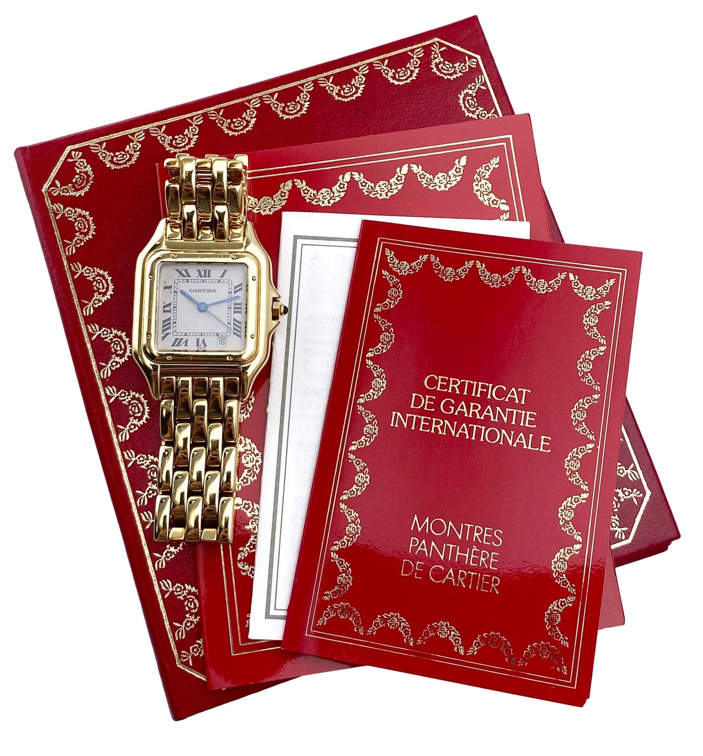 Cartier Panthere GGC98010 Yellow Gold Midsize Ladies Watch Box Papers