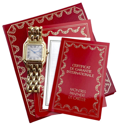 Cartier Panthere GGC98010 Yellow Gold Midsize Ladies Watch Box Papers