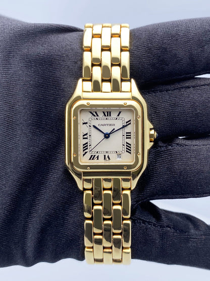 Cartier Panthere GGC98010 Yellow Gold Midsize Ladies Watch Box Papers