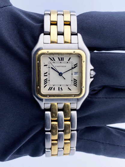 Cartier Panthere Jumbo 187957 Two Tone Mens Watch Box Papers - Wristwatch