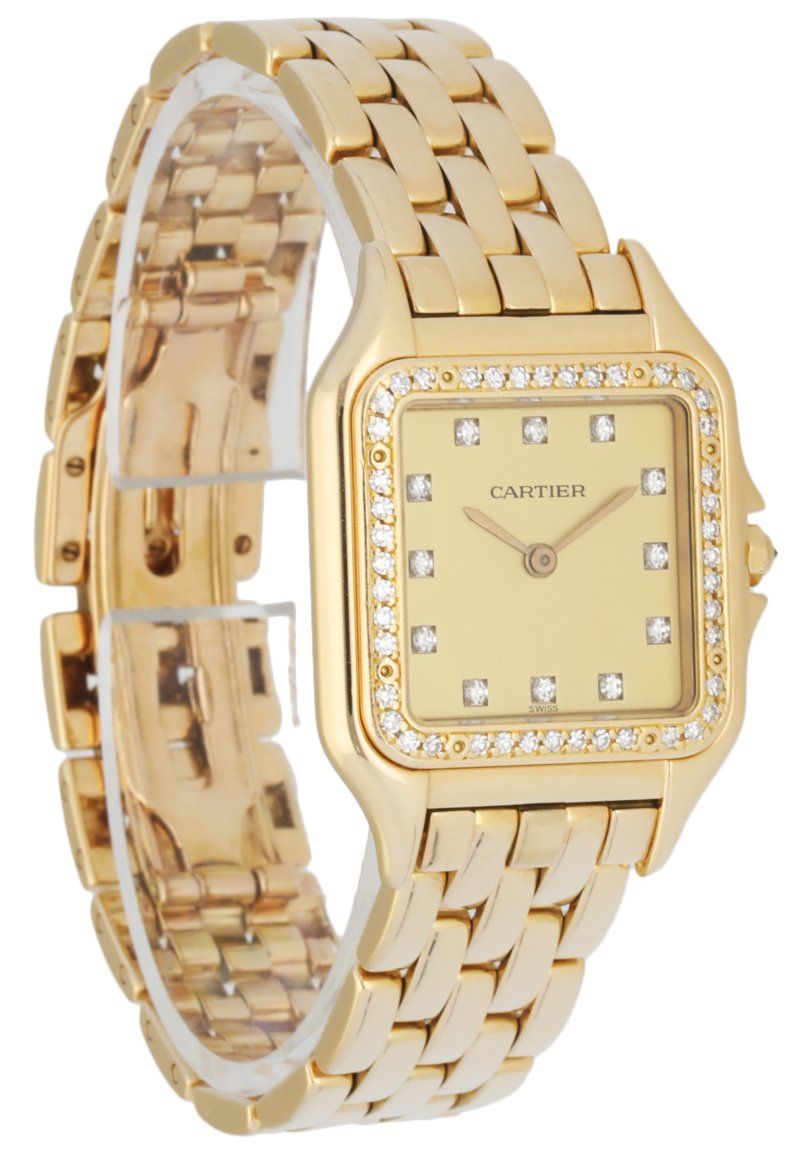 Cartier Panthere Large 18K Yellow Gold Factory Diamonds Watch