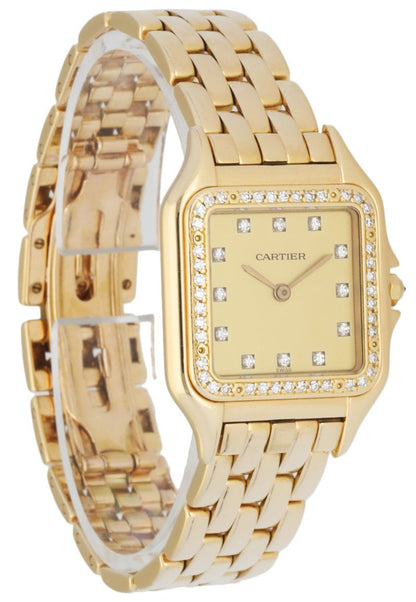 Cartier Panthere Large 18K Yellow Gold Factory Diamonds Watch