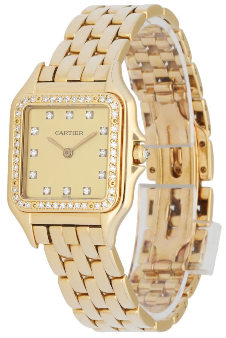 Cartier Panthere Large 18K Yellow Gold Factory Diamonds Watch