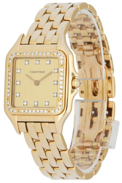 Cartier Panthere Large 18K Yellow Gold Factory Diamonds Watch