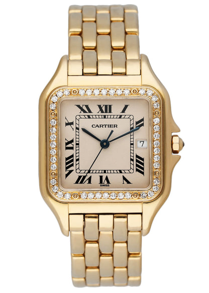Cartier Panthere Large Size Diamond 18K Yellow Gold Watch - Wristwatch