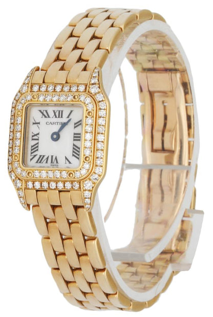 Cartier Panthere Mini 11301 18K Yellow Gold & Diamond MOP Ladies Watch - Wristwatch