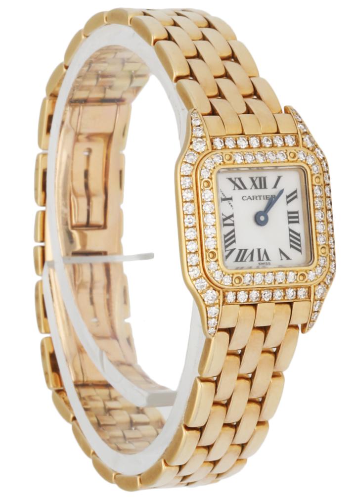 Cartier Panthere Mini 11301 18K Yellow Gold & Diamond MOP Ladies Watch - Wristwatch